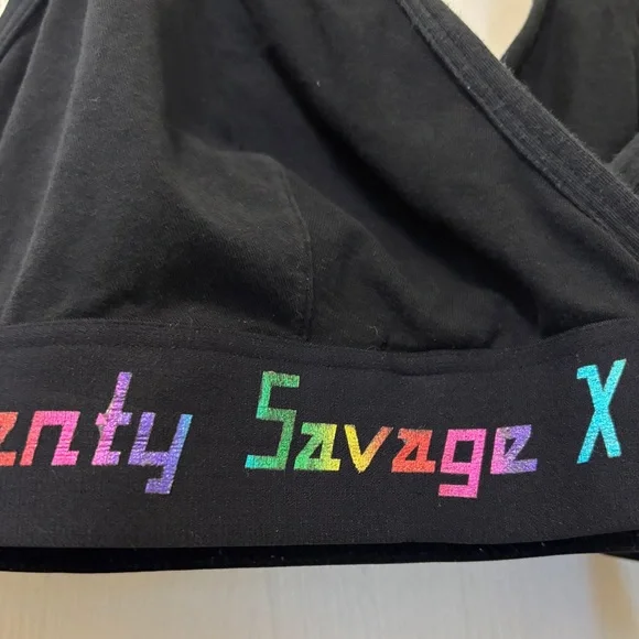 Fenty x Savage Sports Bra Bralette black rainbow metallic shimmer colors size XL - Picture 3 of 4
